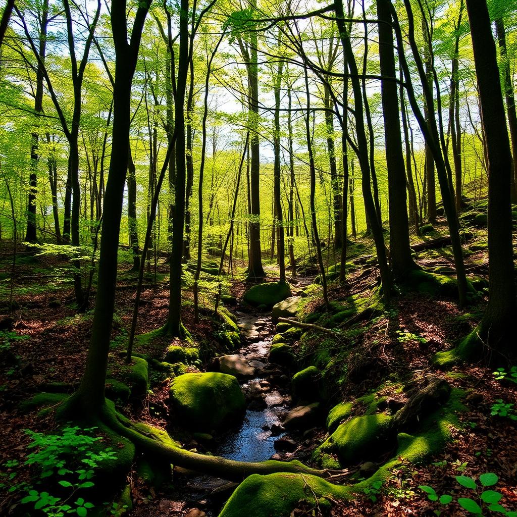 Wooded recreation trails at Crystal Springs Recreation Area