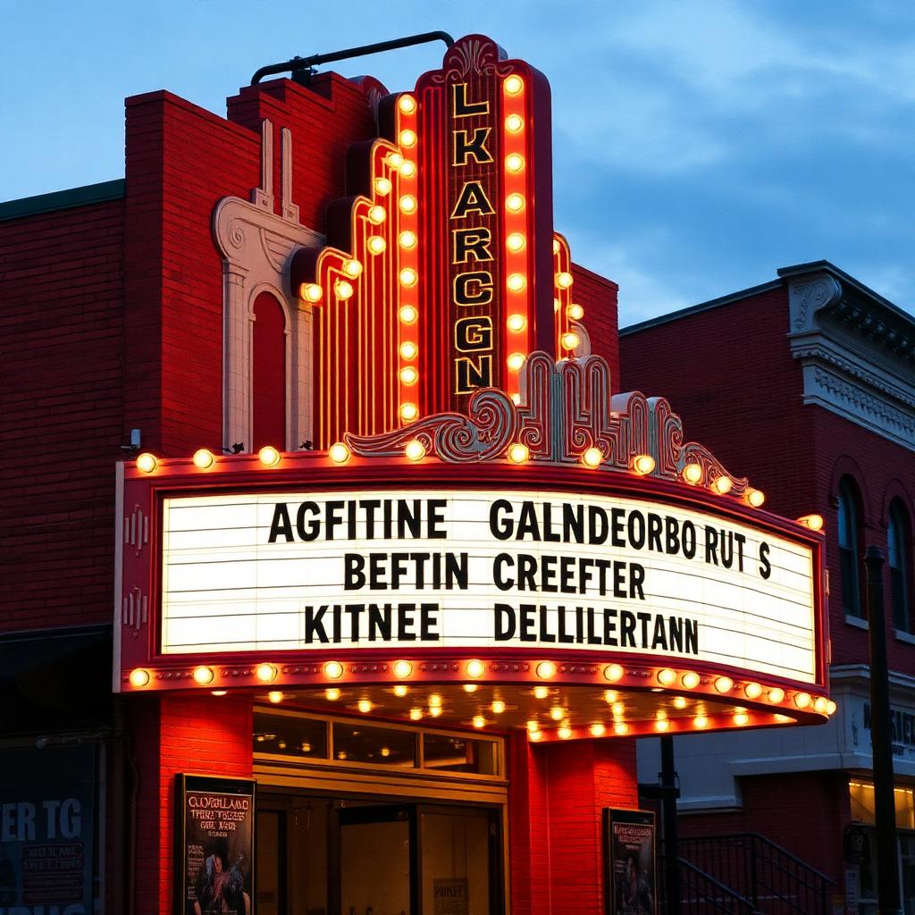 The Millwald theater marquee lit at dusk in downtown Wytheville